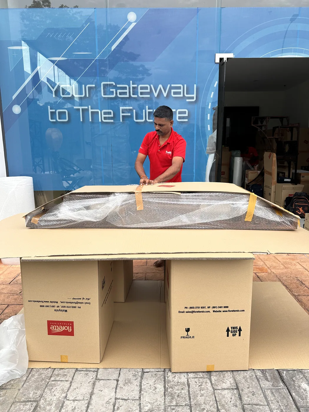 Securing large furniture pieces for international move